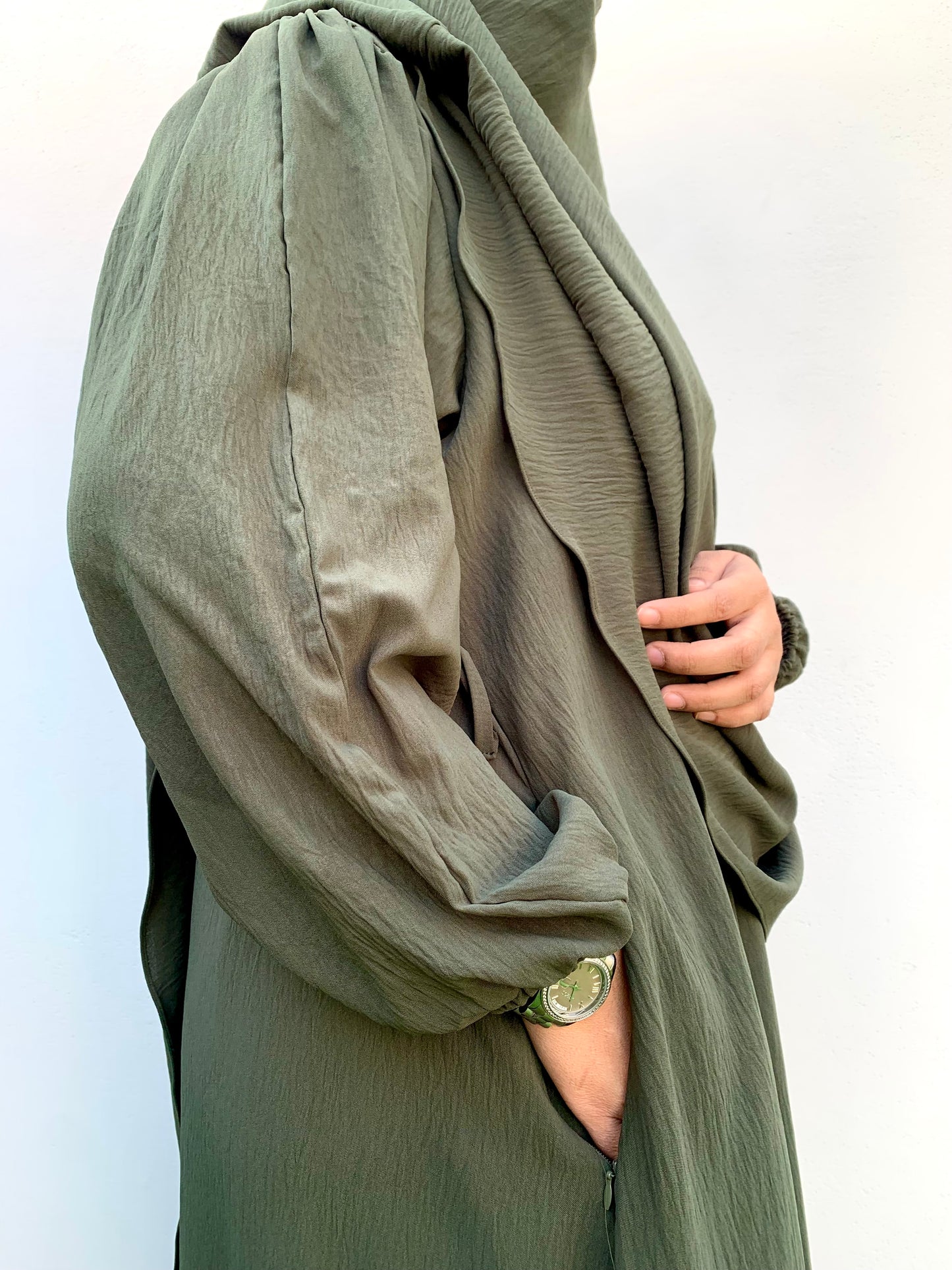 Taliyah Khimar  2 PC Set Olive Green