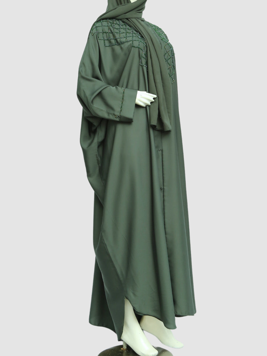 Zlem Beadwork Kaftan 2 PC SET - Emerled