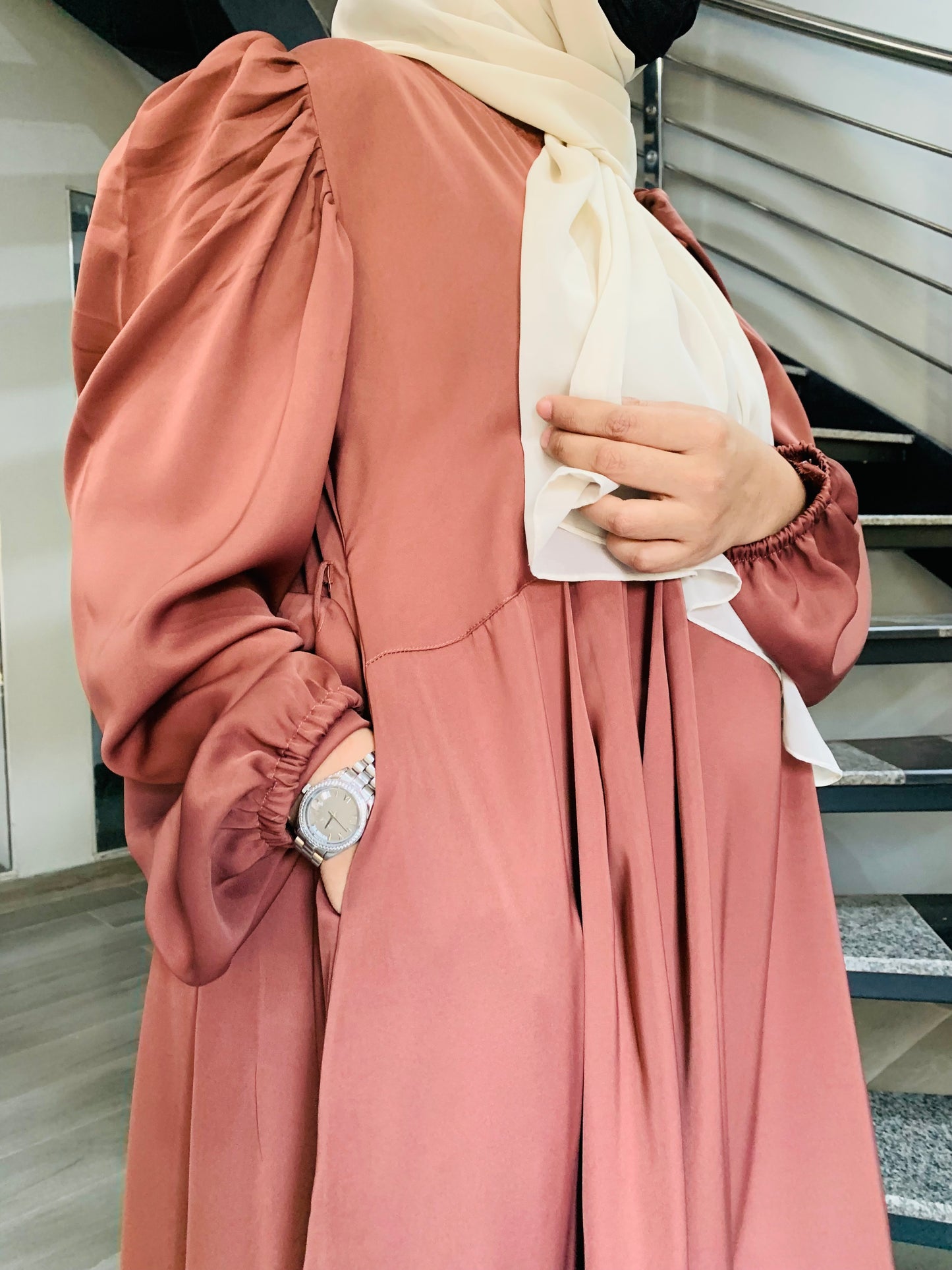 Memel Maxi Abaya Peach Pink