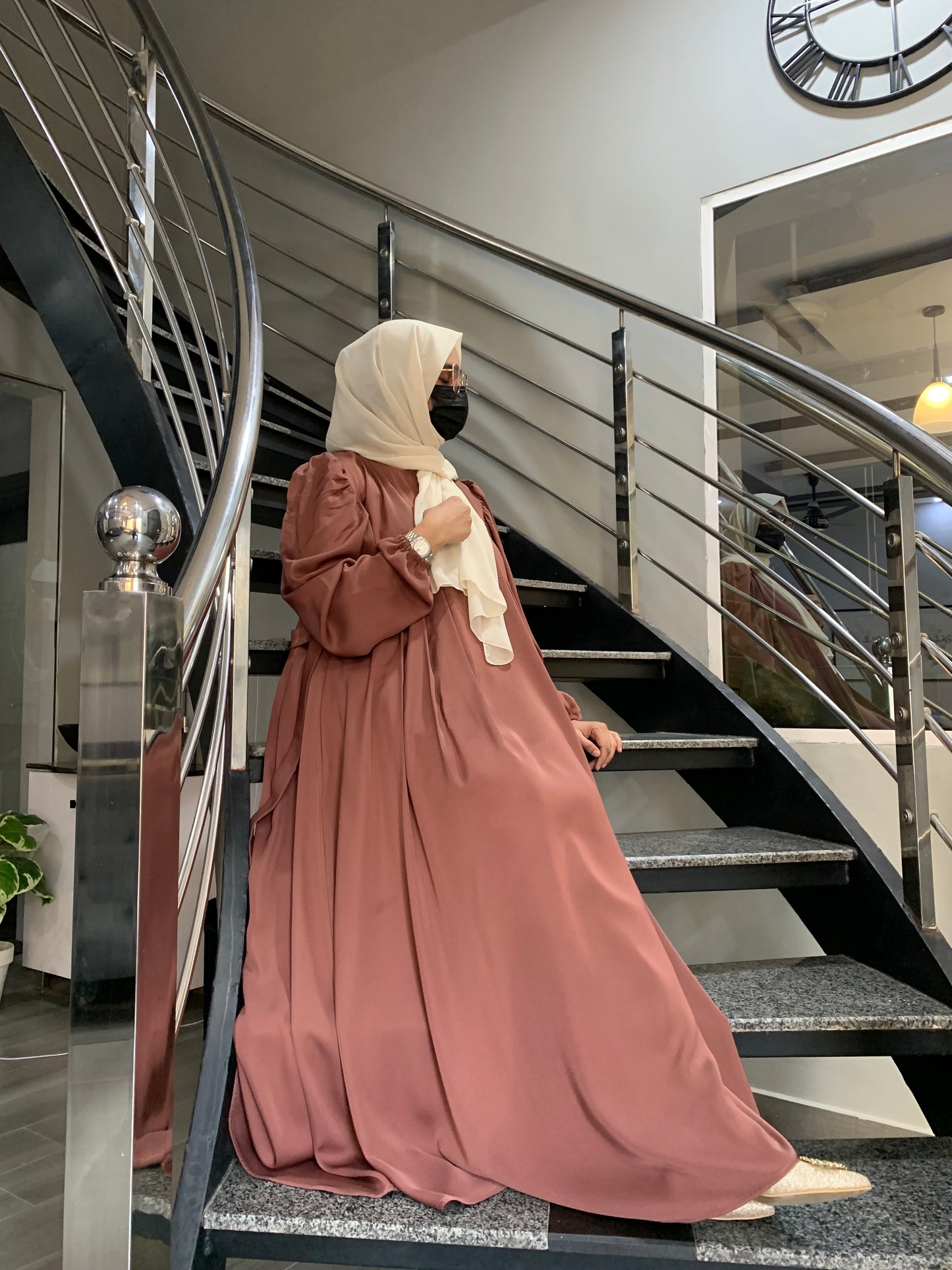 Memel Maxi Abaya Peach Pink