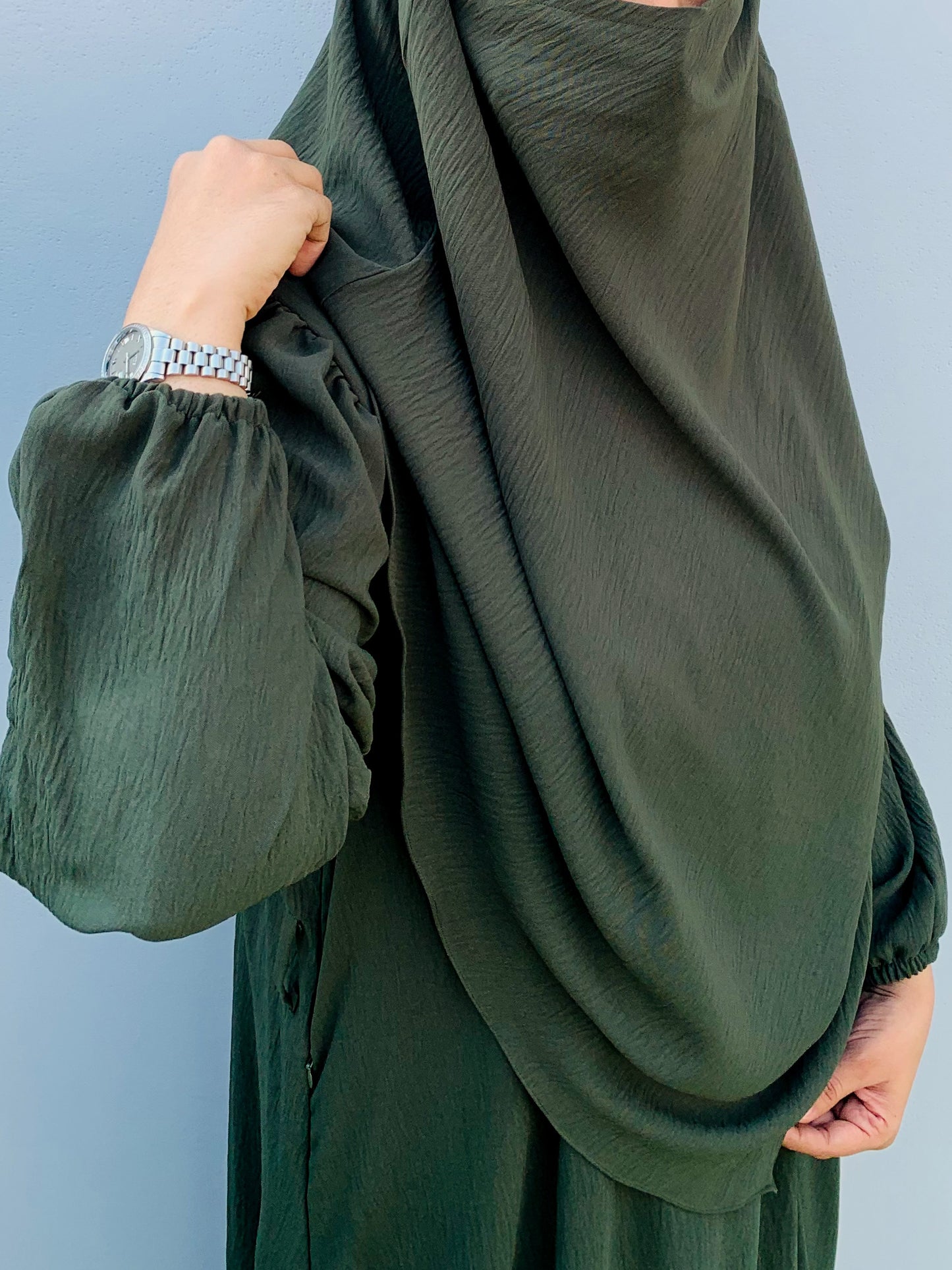 Taliyah Khimar  2 PC Set Olive Green
