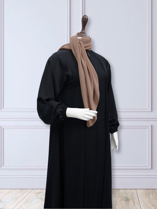 Alara Zipper Abaya Black