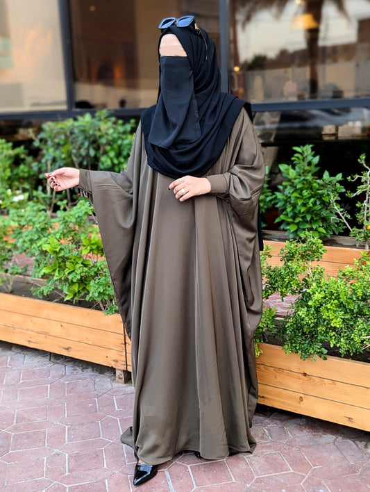 Hande Kaftan Abaya Army Brown