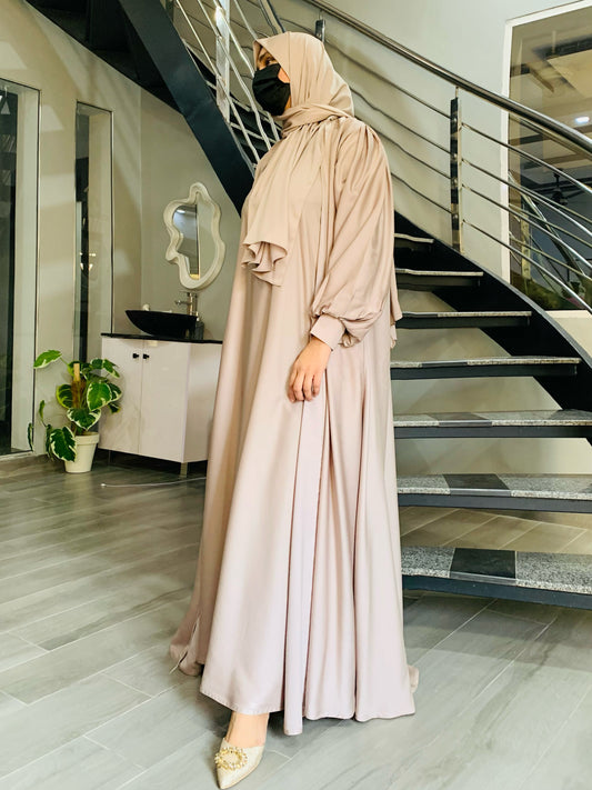 ELIF ABAYA -  3 PC SET - SILVER BAIGE