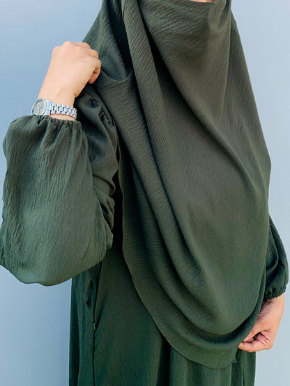 Taliyah Khimar  2 PC Set Olive Green
