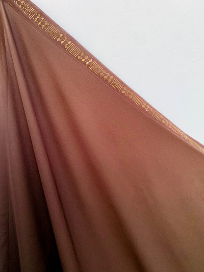 CHIFFON SHAWL EMBELLISHMENTS – LARGE SIZE  UMBER BROWN