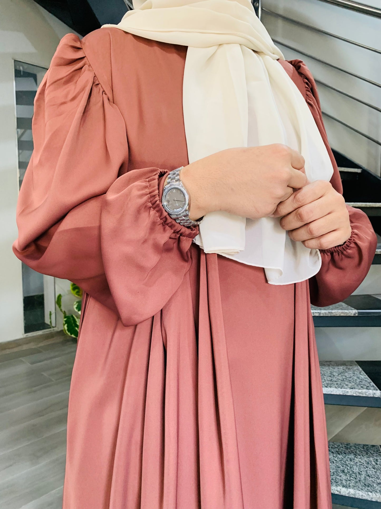 Memel Maxi Abaya Peach Pink