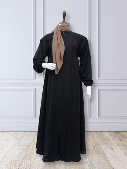 Alara Zipper Abaya Black