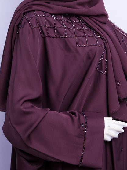 Zlem Beadwork Kaftan 2 PC Set French Lilac