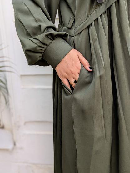 Caria Maxi Abaya Fern Green