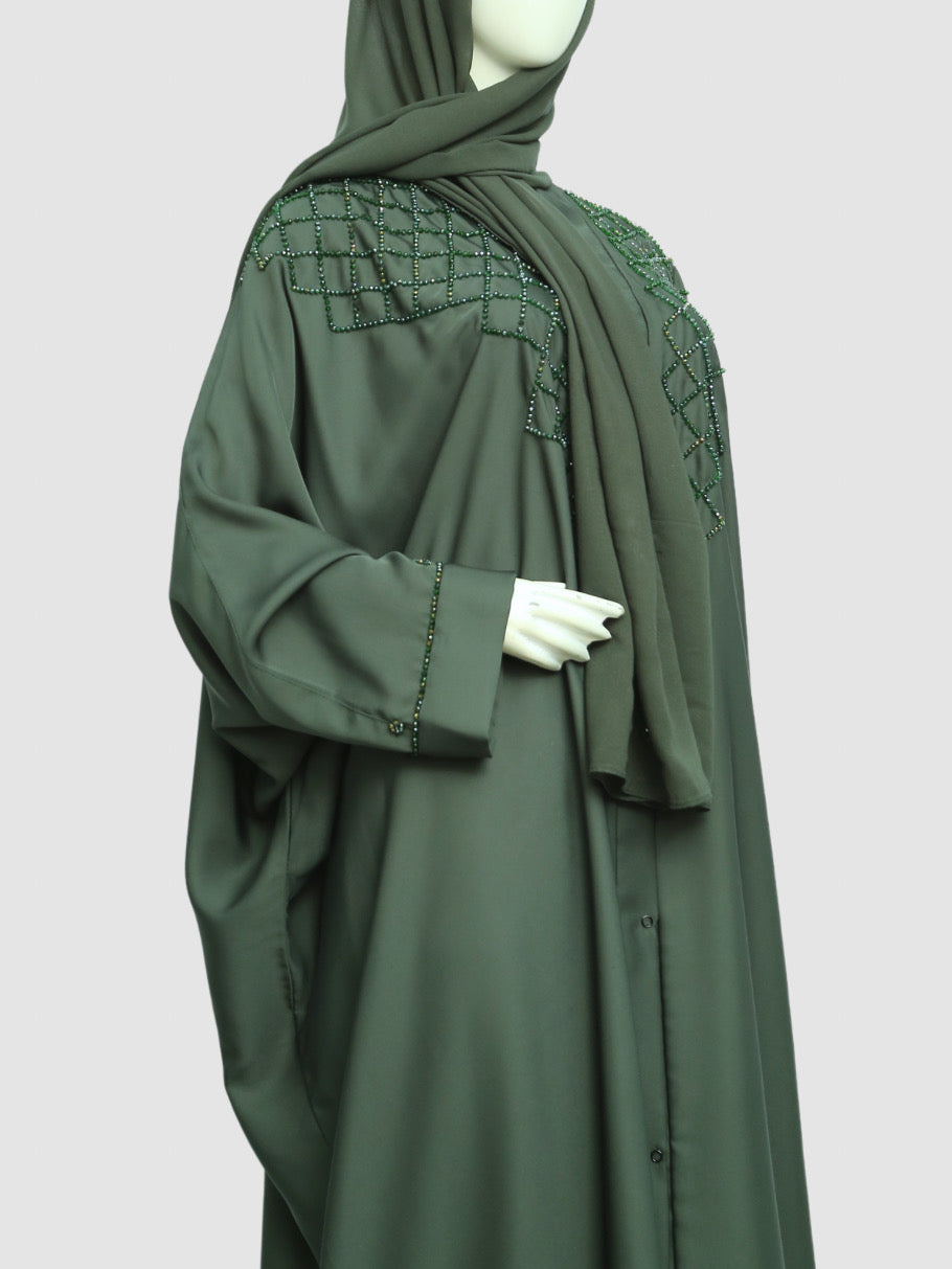 Zlem Beadwork Kaftan 2 PC SET - Emerled