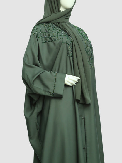 Zlem Beadwork Kaftan 2 PC SET - Emerled