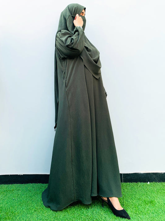 Taliyah Khimar  2 PC Set Olive Green
