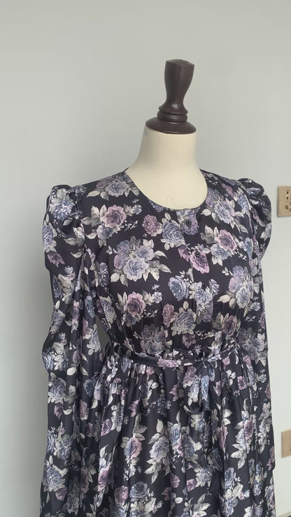 FLORAL SATIN MAXI